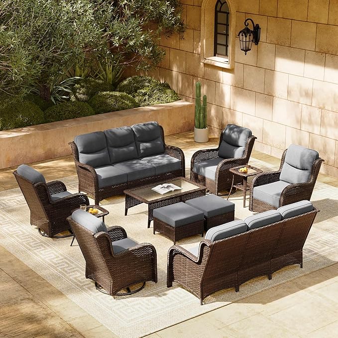 HILLGA 11-Piece Luxury Patio Furniture Set by HILLGA