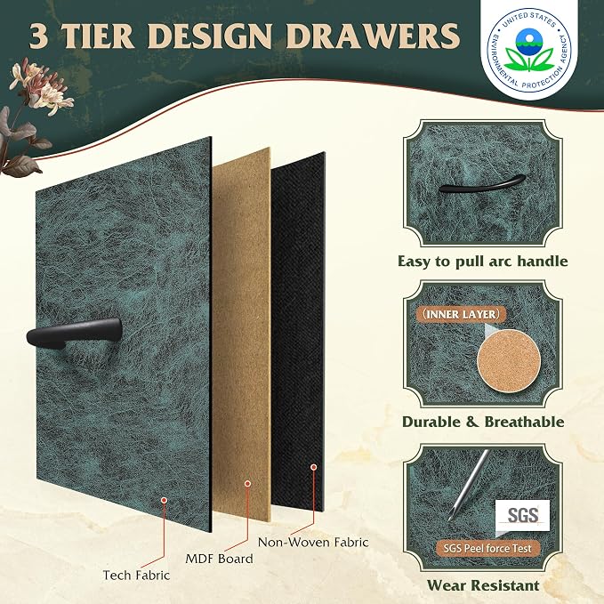 WLIVE Fabric Dresser for Bedroom, Tall Dresser - Image 5