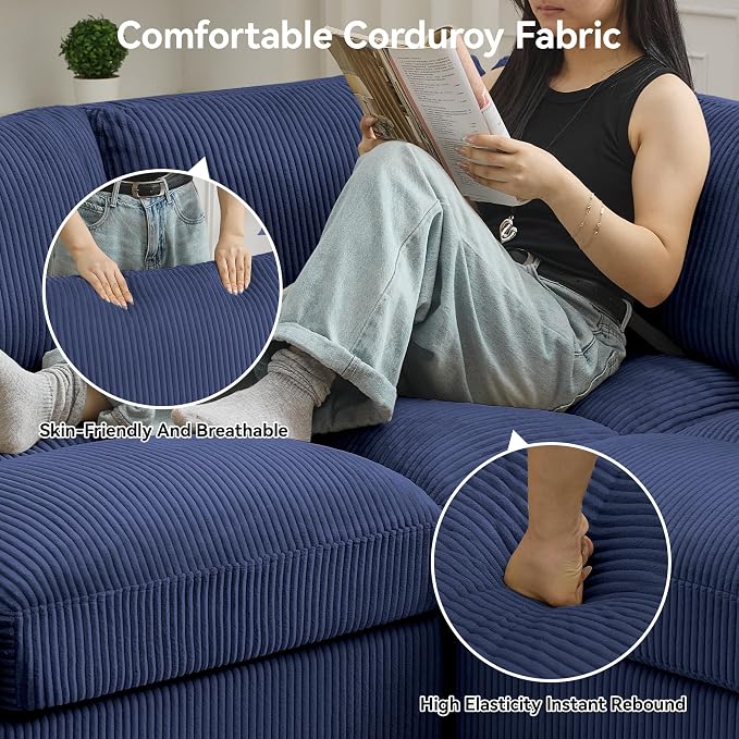 61'' Modular Loveseat Sofa, Extra Deep Seat Cloud Couch - Image 4