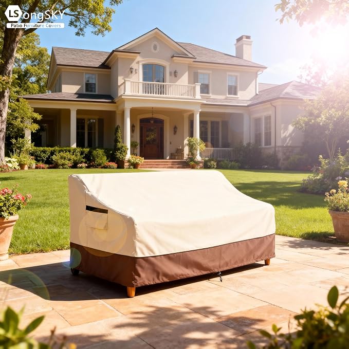 Patio 3-Seater Sofa Cover, Outdoor Couch Cover Fits up to 85W x 38D x 35H Inches - Image 6