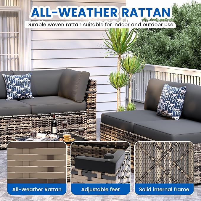 Patio Furniture Sets, 7-Piece Outdoor Patio Furniture - Image 4