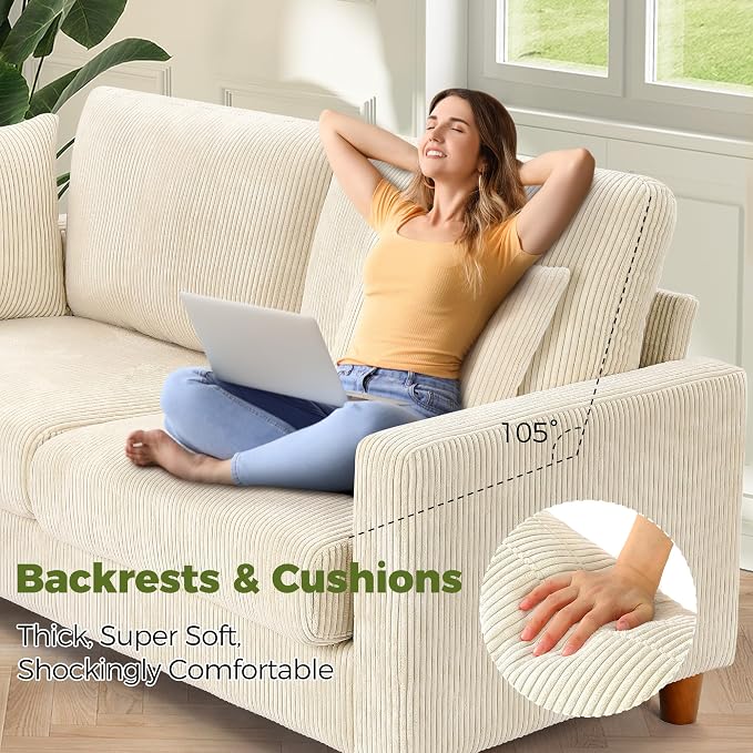 Kidirect 70in L Shaped Couch, Modular Sofa No Tool Assembly, Comfy Sectional - Image 8