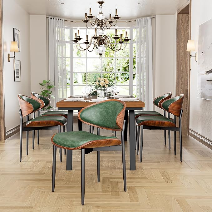 YaFiti Dining Chairs Set of 4, Dining Room and Kitchen Chairs, Mid Century - Image 8