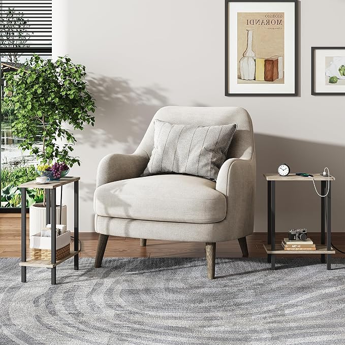 TUTOTAK Small End Table with Charging Station, Narrow Side Table with USB Ports - Image 7