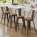 Andeworld Metal Bar Stools Set of 4, 24 inch Counter Height Barstools by Andeworld