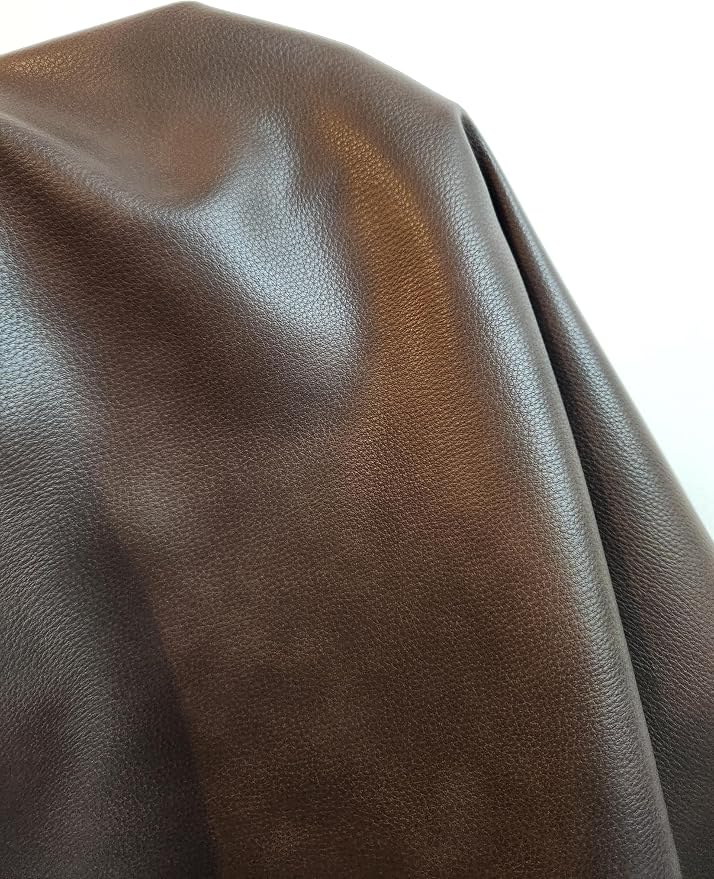 NAT Leathers | Cacao Brown Pebblegrain Soft Faux Vegan Leather PU | 2 Yards Cut - Image 8