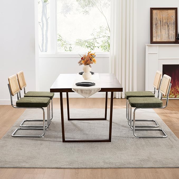 Zesthouse Natural Rattan Dining Chairs Set of 6, Mid Century Modern Dining - Image 5