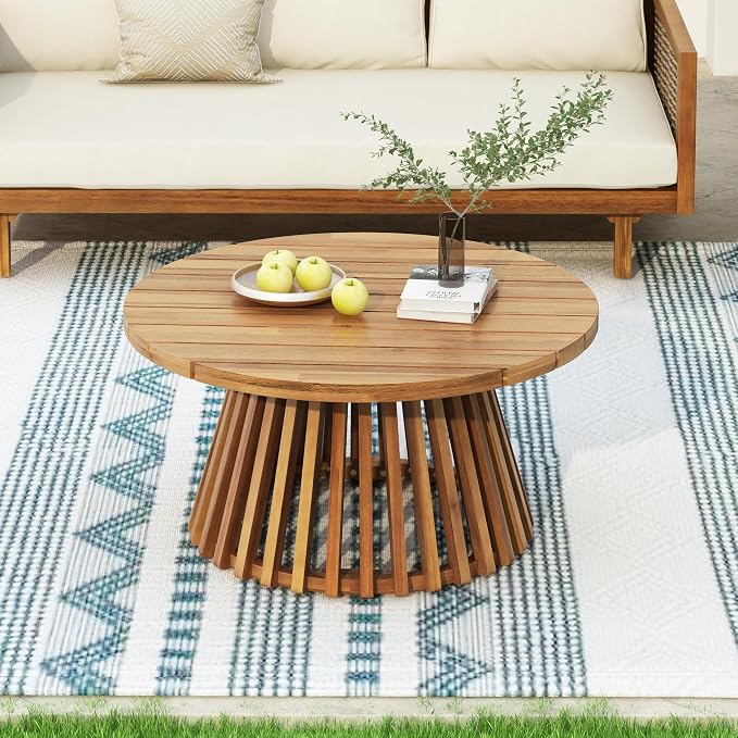 Merax Outdoor Acacia Wood Conversation Set - Image 3