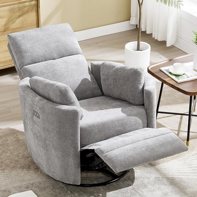 Power Recliner, Nursery Swivel Glider Rocking Chair - Image 8