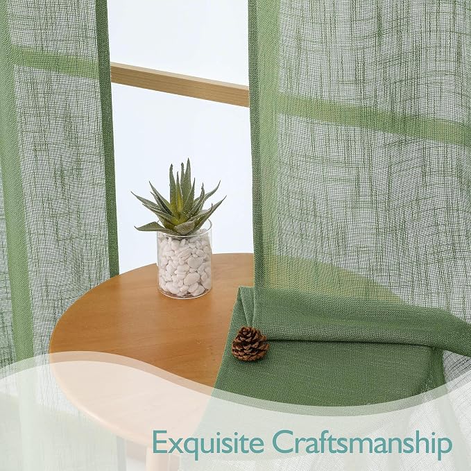 Chyhomenyc Semi Sheer Curtains 63 Inch Length 2 Panels - Image 6