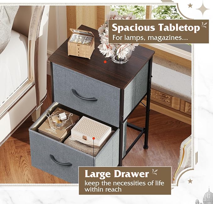 WLIVE Night Stand Set 2, Dresser and Nightstand Sets, Nightstands - Image 5