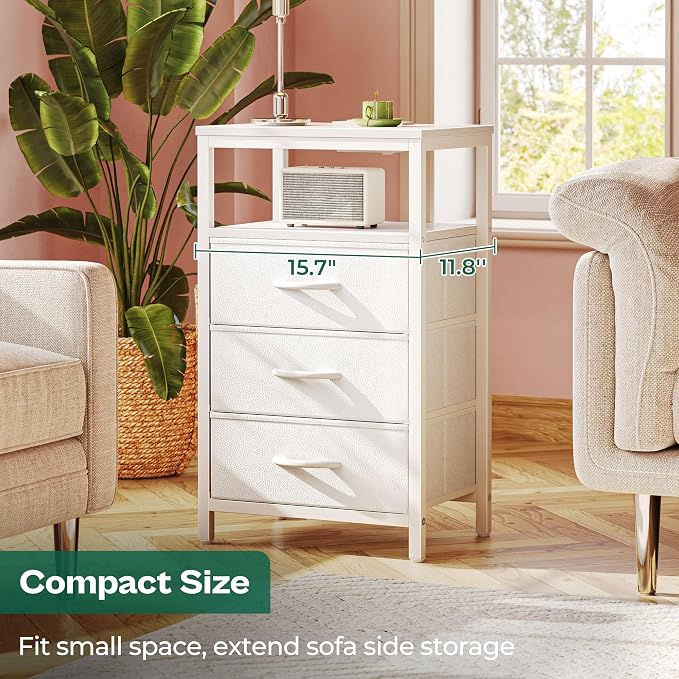 Huuger Nightstands Set of 2, 27.6 Inch End Tables - Image 3