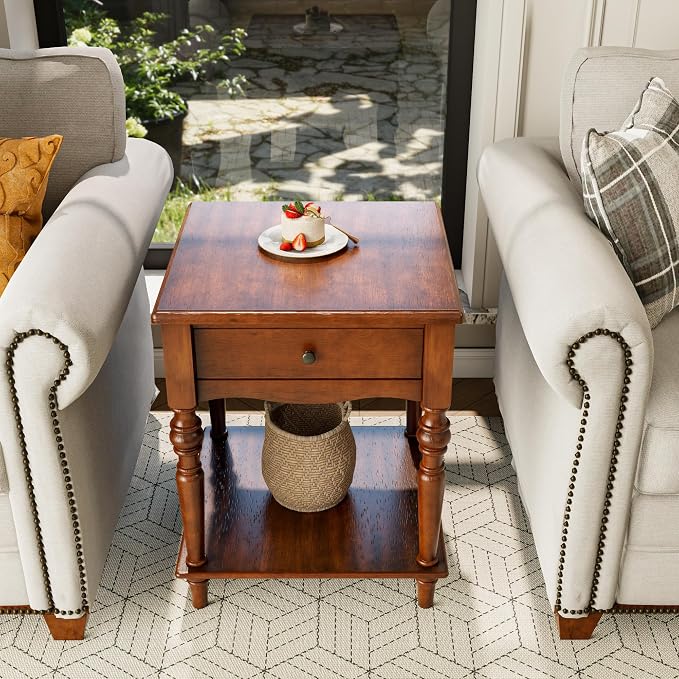 Mid-Century Modern Living Room Coffee Table Set, 3-Piece Solid Wood Living Room - Image 4