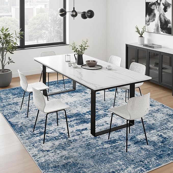 5x7 Area Rug Living Room Rug: Washable Modern Abstract Soft Thin Rug Indoor - Image 5