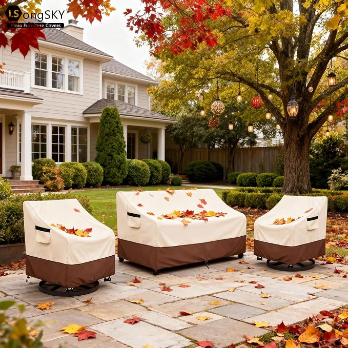Patio 3-Seater Sofa Cover, Outdoor Couch Cover Fits up to 85W x 38D x 35H Inches - Image 7