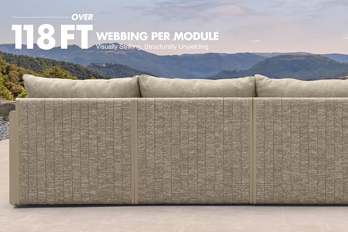 PURPLE LEAF 4 Pieces Patio Conversation Sets All Weather Outdoor Couch - Image 7