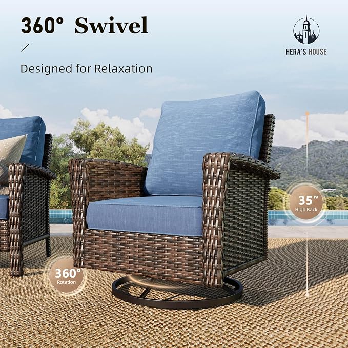 HERA'S HOUSE Patio Furniture Set, 5 Pieces Outdoor Seating Furniture - Image 2