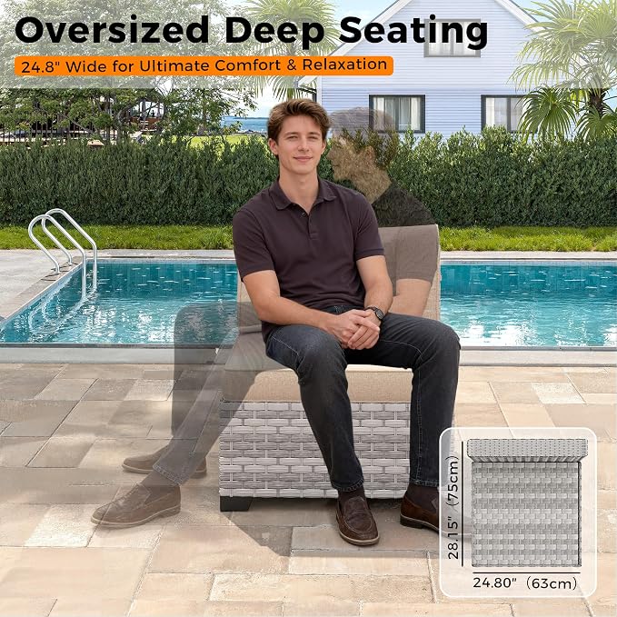 8-Seat Outdoor Wicker Patio Furniture Set - Image 6