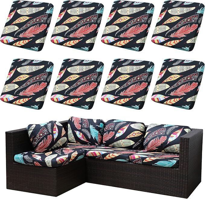Outdoor Cushion Covers Set, Replacement by SUKAIKEQA