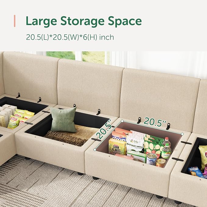 HONBAY Modular Sofa Sectional Sleeper Couch - Image 5