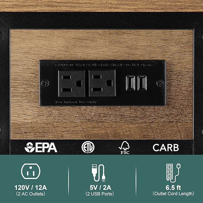 Yoobure End Table with Charging Station, Flip Top Side Table with USB Ports and - Image 5
