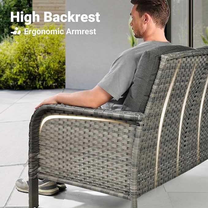 ovios 7-Piece Patio Furniture Set, Outdoor Wicker Sofa - Image 5