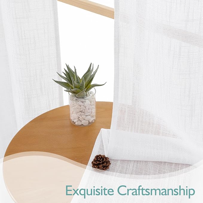 Chyhomenyc Semi Sheer Curtains 63 Inch Length 2 Panels - Image 6
