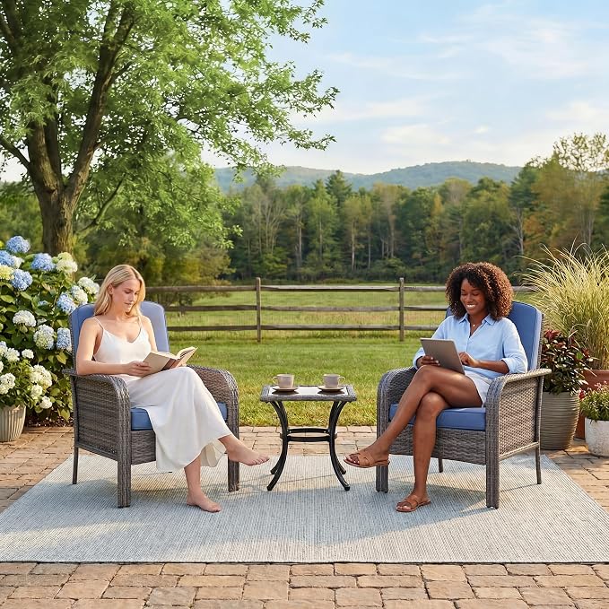 GAOMON 2-Piece Outdoor Patio Furniture Set, Rattan Lounge Chairs - Image 2