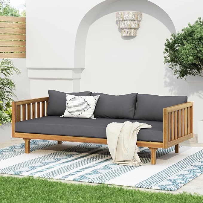 Merax Outdoor Acacia Wood Conversation Set - Image 5