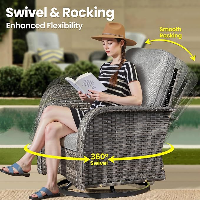 ovios 5-Piece Patio Furniture Set, Outdoor Wicker Sofa - Image 2