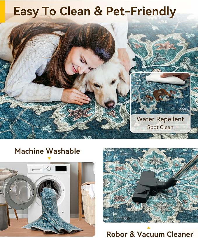 RELEANY Area Rugs 2'6"x12' Runner Rug Non Slip Washable - Image 3