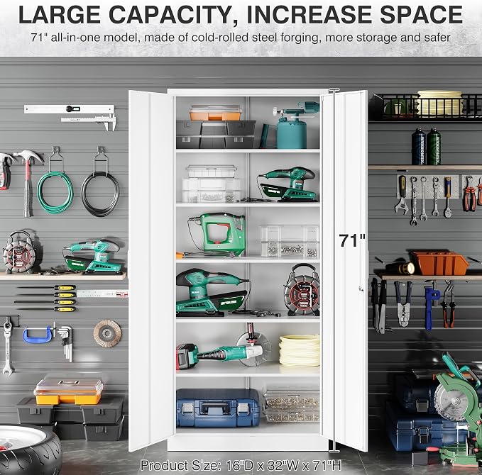 White Metal Storage Cabinet - Image 9