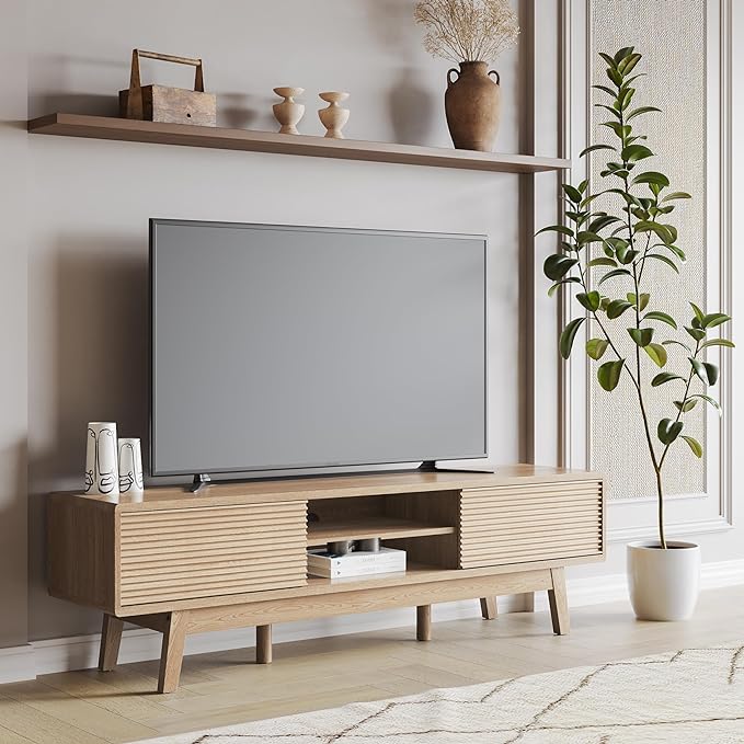 TOLEAD 59" TV Console, Mid Century Modern TV Stand - Image 6