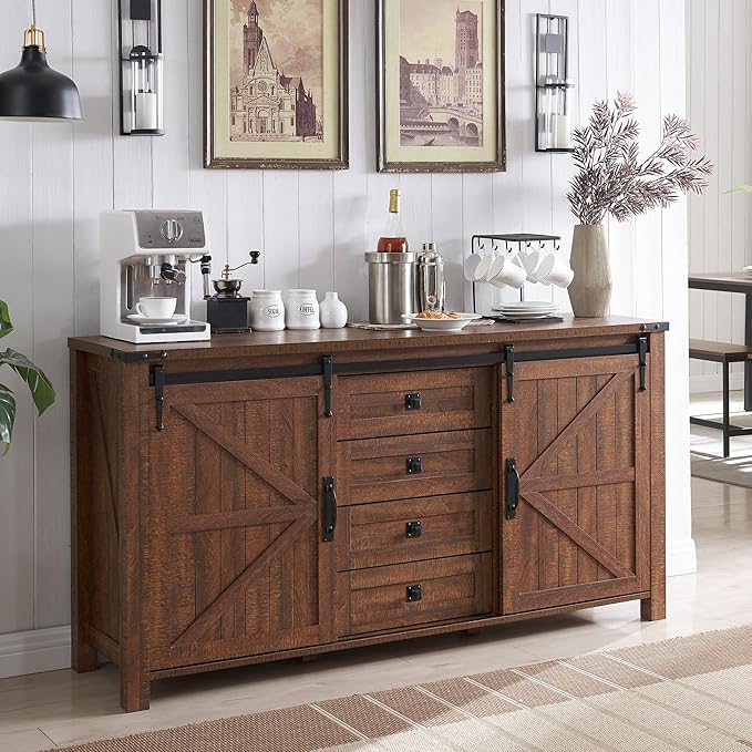 T4TREAM Farmhouse Sideboard Buffet Cabinet by T4TREAMFurniture