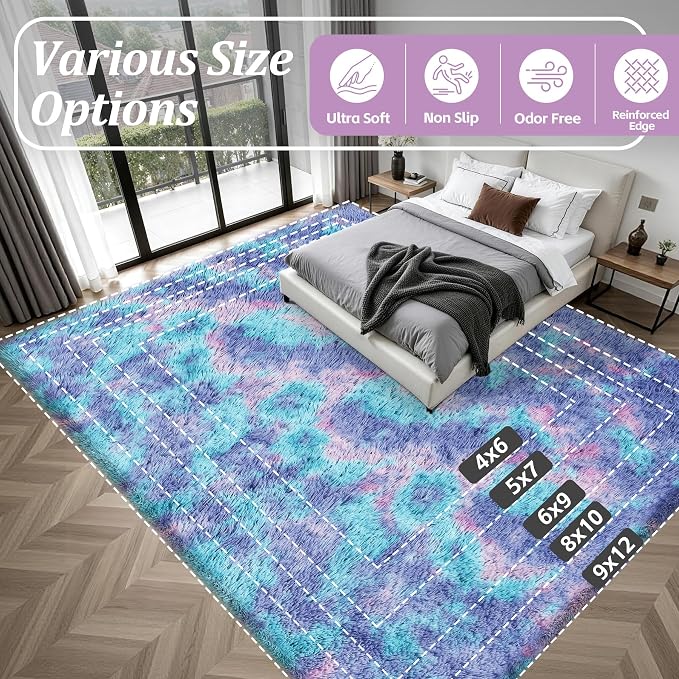 Fluffy 4x6 Area Rugs for Living Room Bedroom: Ultra Soft Shag Rug Non-Slip - Image 9