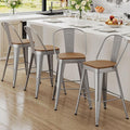 Andeworld Metal Bar Stools Set of 4, 24 inch Counter Height Barstools by Andeworld
