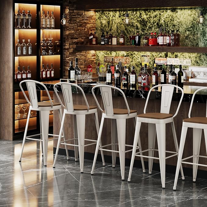 Andeworld Metal Bar Stools Set of 4, 24 inch Counter Height Barstools - Image 6