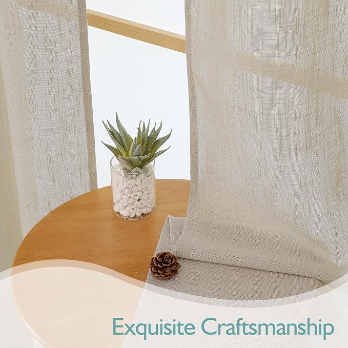 Chyhomenyc Semi Sheer Curtains 96 Inches Long 2 Panels - Image 6