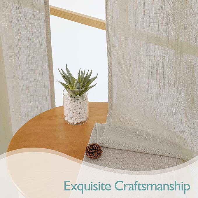 Chyhomenyc Extra Long Semi Sheer Curtains 108 Inches Long 2 Panels Set - Image 6