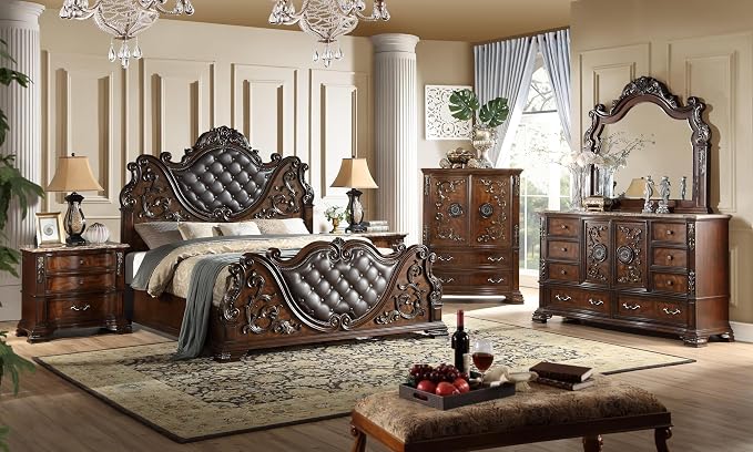 First of a Kind Traditional Wood Bedside Table Santa Monica Collection Cherry - Image 5