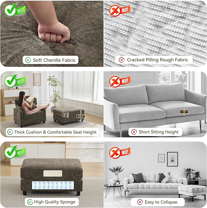 WUTUTUEE 57.5" Oversized Chaise Lounge - Image 6