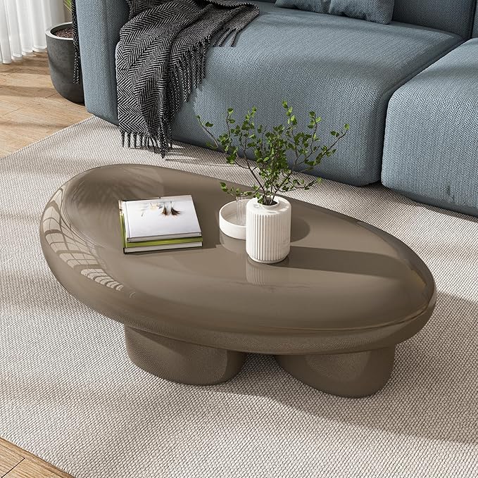 24/7 Shop at Home Kavren Modern 37-inch 3-Piece Oval Glossy Low Profile Coffee - Image 3