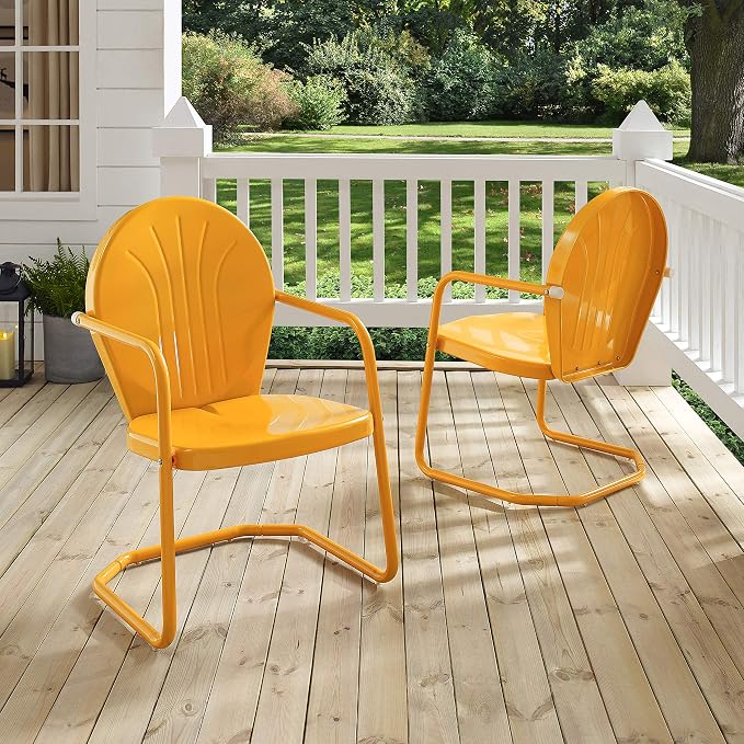 Crosley Furniture Griffith Outdoor Chair, Retro Metal Patio Chairs - Image 20