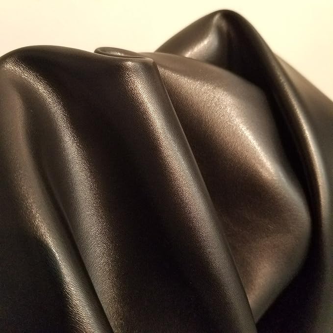 NAT Leathers | Black Soft Faux Vegan Leather PU | 3 Yard Cut by the Yard | by NATLeathers